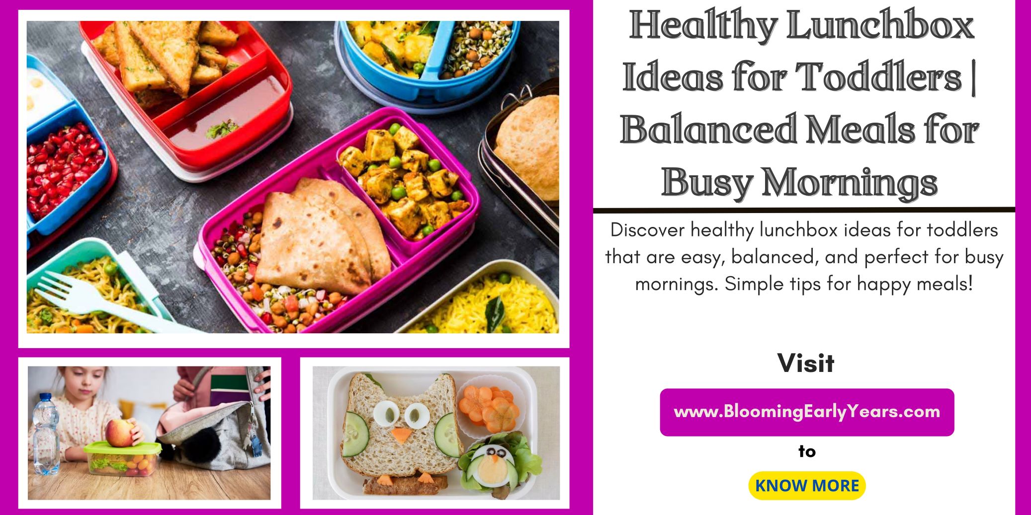 Healthy Lunchbox Ideas for Toddlers Balanced Meals for Busy Mornings